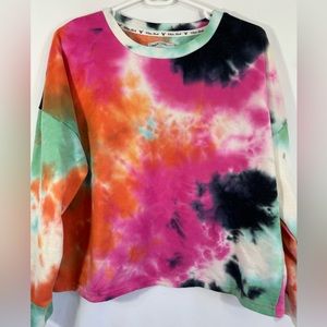 Tie-dye sweatshirt pink, orange and teal